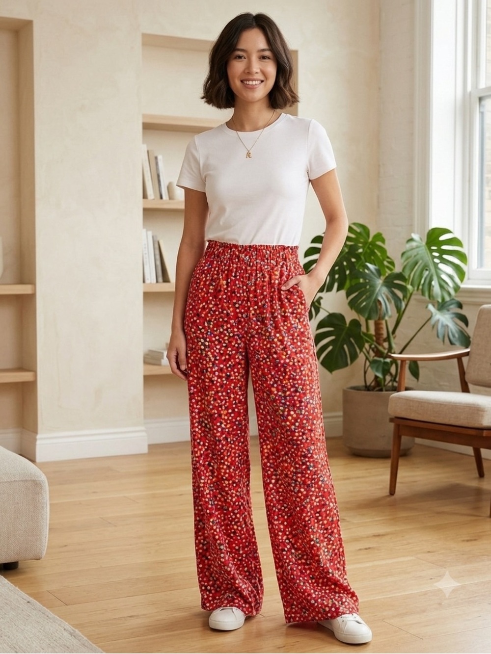 LOFT Women’s Colorful Wide-Leg Pants Resort-wear Casula XSP